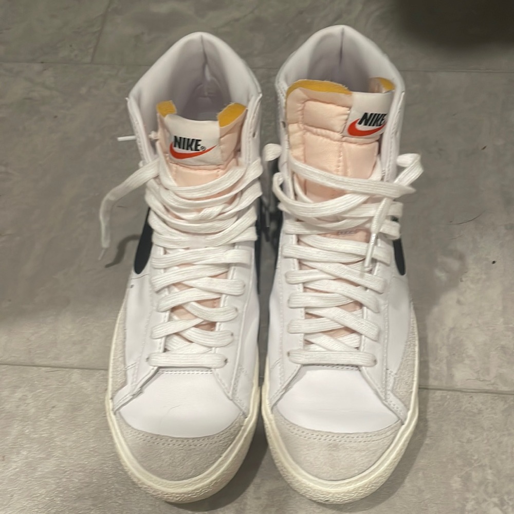 Nike White Black Pink High-Top Sneakers